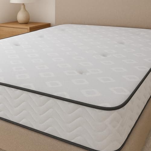 Image of Emirates Living Ortho Bonnell Spring Mattress 20cm| Medium Firm Orthopaedic Support | 500 GSM Tufted Damask Fabric | Breathable Felt Padding | Durable & Comfortable Bed Mattress| Single 90x190cm