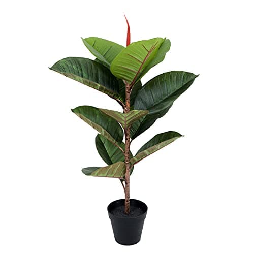 Image of GreenBrokers Artificial Real Touch Rubber Tree x 13 leaves 70cm