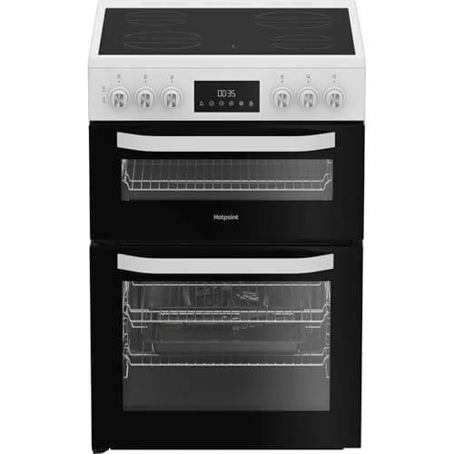 Image of Hotpoint HDE6VDW 60cm Electric Double Cooker with Multiflow - White