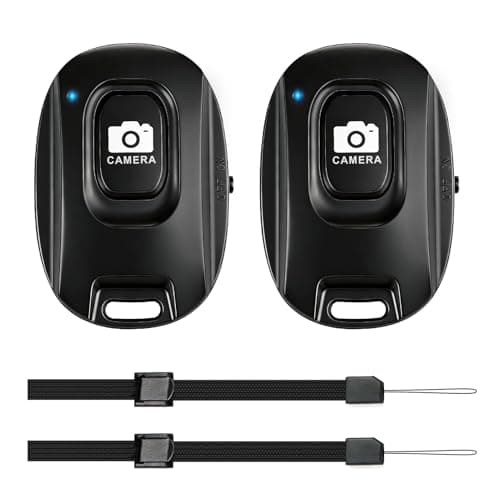 Image of Bluetooth Camera Remote Control for iPhone and Android Smartphones, Wireless Phone Shutter Button, Selfie Stick Clicker for Photos and Videos, Portable Controller with Wrist Strap (2 Pack)