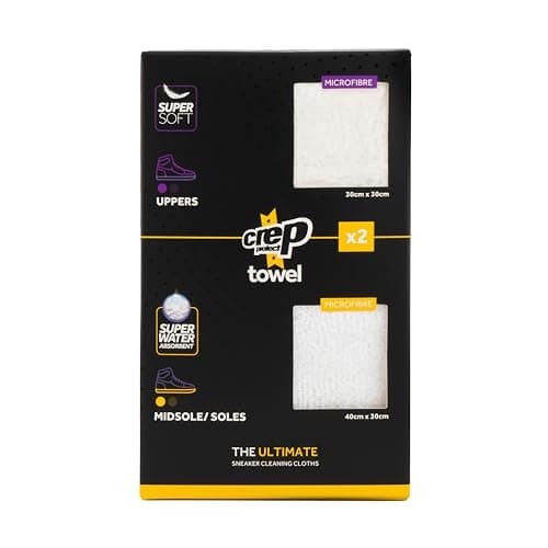Image of Crep Protect Shoe Cleaner Microfibre Cloth - Premium Sneaker Cleaning for Midsole, Outsole, and Uppers - 2 Sizes in Pack