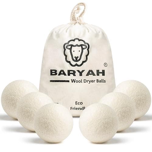 Image of Baryah Tumble Dryer Balls XL - 6 Pcs 100% Organic New Zealand Wool Dryer Balls Reusable Eco Laundry Balls for the UK Reduces Drying Time Wrinkles, and Static A Natural Alternative to Fabric Softener
