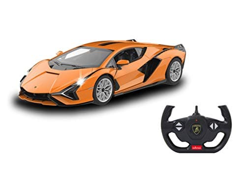 Image of JAMARA 403127 - Lamborghini Sián FKP 37 2.4 GHz 1:14 Door Manual - RC Car, Officially Licensed - Up to 1 Hour Driving Time, Approx. 11 km/h, Perfectly Replica Details, Detailed Interior, Orange