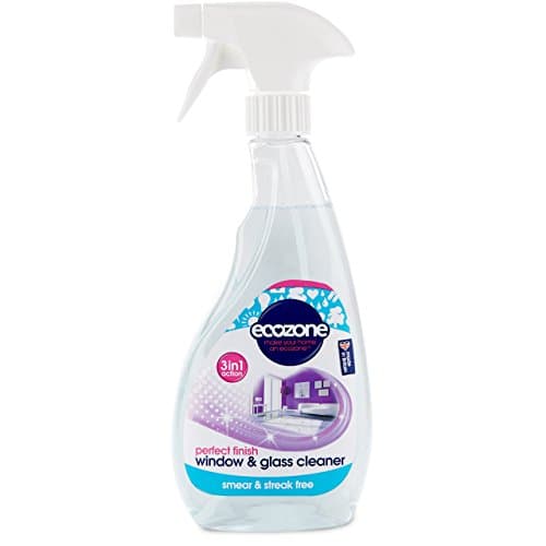 Image of EcoZone Window & Glass Cleaner, Leaves Smear & Streak Free Shine, Clean & Polish with Natural Plant Extracts, Citrus-Floral Scent, for Windows, Doors, Mirrors & Surfaces, Vegan Friendly (500ml Spray)