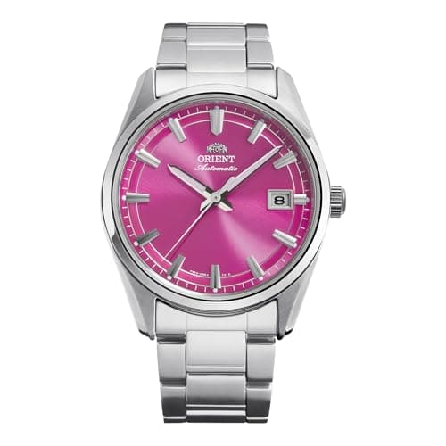 Image of Orient Contemporary Narrow Date – Men's Automatic and Manual Winding Mechanical Casual Bracelet and Stainless Steel Case Purple Dial RA-AC0R07P