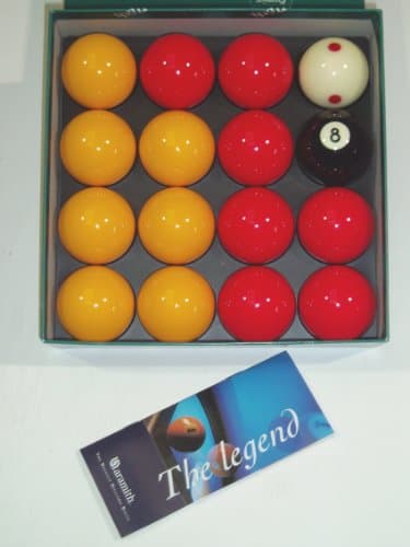 Image of Aramith Premier Red-Yellow 2" Pool Balls with 1 7/8" Pro Cup Cue Ball