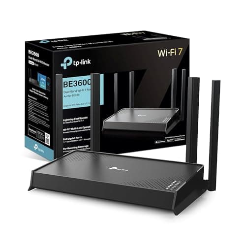 Image of TP-Link Archer BE220 Dual-Band WiFi 7 Router,BE3600 EasyMesh WiFi Router with 4 Antennas,Seamless Extender Booster with 4K-QAM,Full Gigabit Ports,VPN Encryption,APP Control,Easy Setup