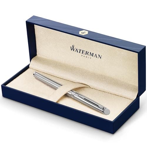 Image of Waterman Hémisphère Rollerball Pen | Stainless Steel with Chrome Trim | Fine Point | Black Ink | Gift Box
