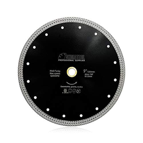 Image of SHDIATOOL Diamond Cutting Disc 9 Inches / 230mm Saw Blade with Mesh Turbo for Porcelain Tile Ceramic Granite Marble