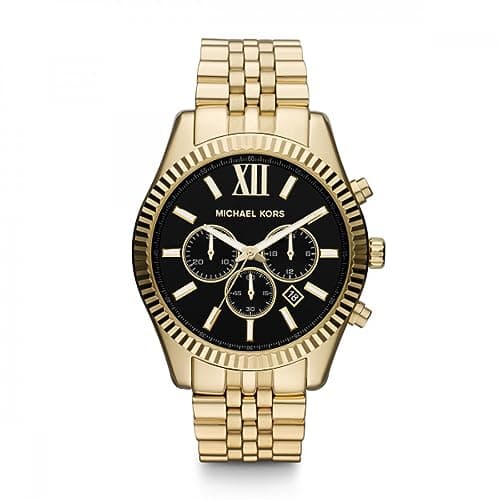 Image of Michael Kors - Lexington Chronograph Watch with Gold Stainless Steel Strap for Men MK8286