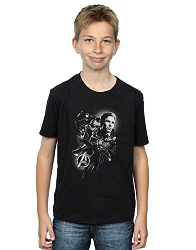 Image of Marvel Boys Avengers Endgame Mono Heroes T-Shirt Black 5-6 Years
