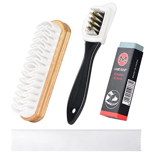 Image of Flintronic 4 PCS Suede & Nubuck Brushes 4-Sided Shoe Cleaner with Brass Bristles for Clean Decontamination Cleaning Tools with Eraser and Clean Cloth