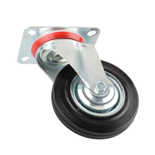 Image of Dunnet Tools Single 75mm Heavy Duty Castor Wheels 25kg Steel Plate Swivel Casters With Double Ball Bearing Solid Rubber Caster Wheels For Trolley Easy Fit Indoor And Outdoor Furniture Castors
