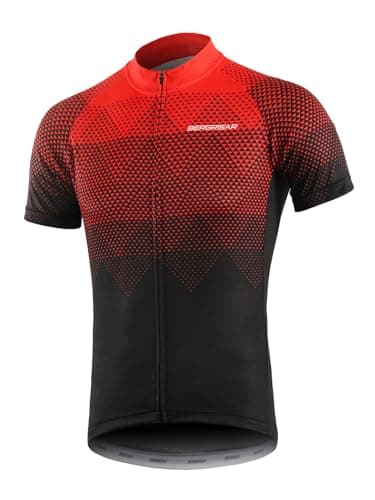 Image of BERGRISAR Men's Cycling Jerseys Tops Short Sleeves Bike Bicycle Shirt 006red XL