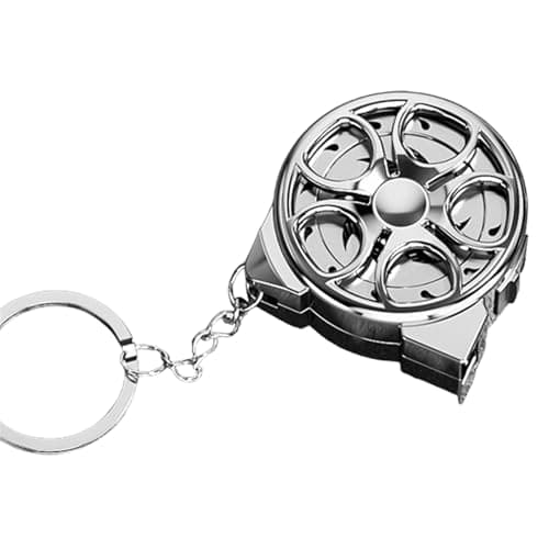 Image of Tape Measure 2m/6.5ft – Keychain Tape Measure Metric & Imperial, Mini Hollow Waterproof Steel Retractable Portable Keyring Pull Ruler Measuring Tape (Silver)