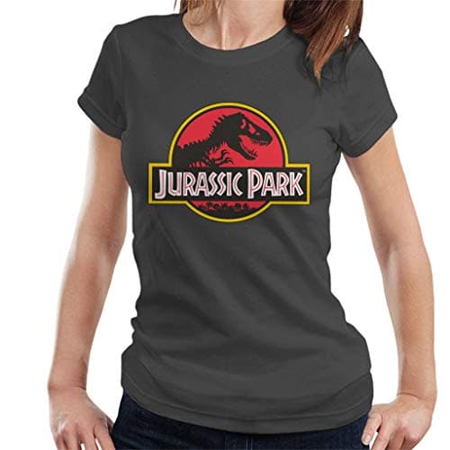 Image of Jurassic Park Classic Logo Women's T-Shirt Charcoal