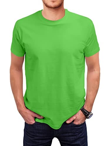 Image of Love My Fashions Men's Round Neck Short Sleeves Plain T-Shirt Lime