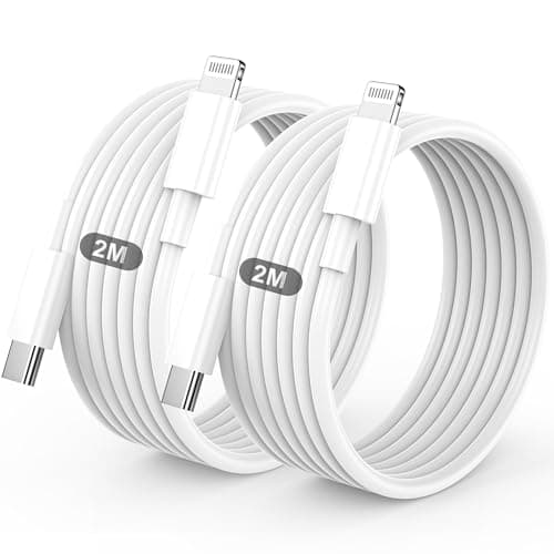 Image of USB C to Lightning Cable 2Pack 2M MFi Certified, Fast Charging USB C iPhone Charger Cable Lead for Apple iPhone 14 13 12 11 Pro Max X XR XS 8 Plus, for iPad- Type C to Lightning Cable