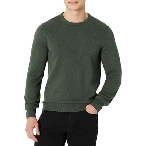 Image of Amazon Essentials Men's Crewneck Sweater (Available in Big & Tall), Olive Heather, Medium