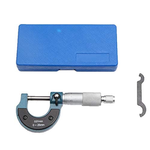 Image of External Micrometer Metric 0-25mm High Precision Metalworking Engineering and Mechanic Car Repair Outside Measuring Tool TOPWAY 401310