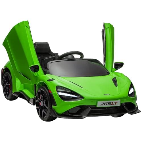 Image of AIYAPLAY McLaren 765LT Licensed Electric Car for Kids with Butterfly Doors, 12V Kids' Electric Ride on with Remote Control, Transport Wheels, LED Lights, MP3 Music, Horn, for 3-6 Years, Green