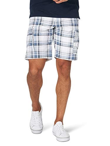 Image of Lee Men's Extreme Motion Carolina Cargo Short, Blue Merle Plaid, 42