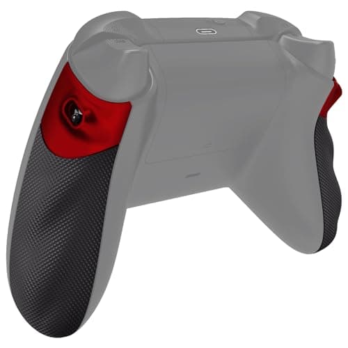 Image of eXtremeRate Flexor Rubberized Side Rails Grips Trigger Stop Kit for Xbox Series X/S Controller, Anti-Slip Ergonomic Trigger Stopper Handle Grips for Xbox Core Controller – Diamond Textured Scarlet Red