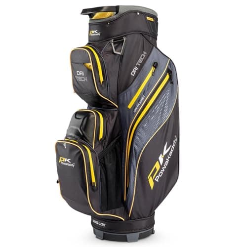Image of Powakaddy Dri Tech Cart Bag - Black/Yellow Trim - One Size