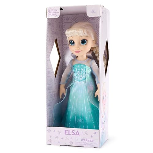 Image of Disney Store Official Elsa Doll with Toy Hair Brush, Frozen, 40.5cm / 16", Once Upon a Story Collection, Age 3+