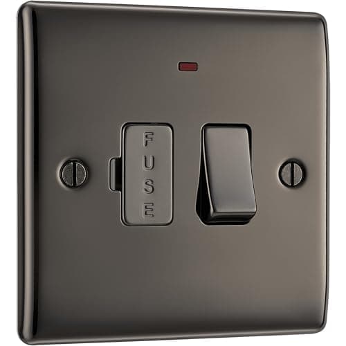 Image of BG Electrical Switched Fused Connection Unit with a Power Indicator, Black Nickel, 13 Amp