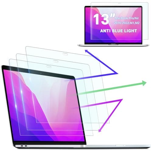 Image of PYS [3-Pack Screen Protector for Macbook Pro/Air 13 Inch, Anti Blue Light Screen Filter, Matte Anti-Glare Film, Anti-Scratch, Anti-Fingerprint, Bubble Free