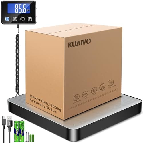 Image of Postal Scales, 200 kg x 10 g High Precision LCD Display Parcel Scales, Parcel Weighing Scales with Hold and Tare Function for Luggage, Package, Warehouse, 2 AAA Batteries and Charging Cable Included