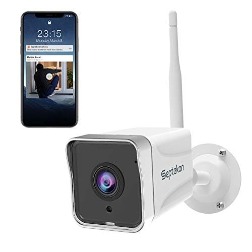 Image of Septekon Security Camera Outdoor, 2K CCTV Security Camera, Waterproof Home Surveillance Camera with 2-Way Audio, Night Vision, Motion Detection, Cloud Storage, Work with Alexa - S50
