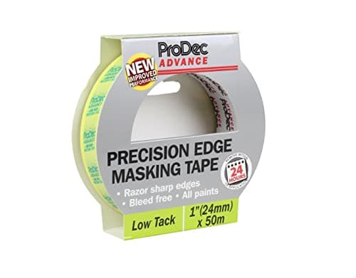 Image of ProDec Advance 24mm (1 inch) x 50m Low Tack Precision Edge Multi Surface Painters Masking Tape for Razor Sharp Lines with No Paint Bleed For Indoor Painting and Decorating Compatible with All Paints