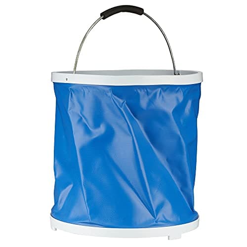 Image of Black+Decker BZOB1-XJ Folding Bucket (Fits Battery Pressure Washer BCPC18D1 and BCPC18B, Water Removal Without Water Connection, Foldable Water Bucket for Garden, Outdoor, Camping), Blue/White