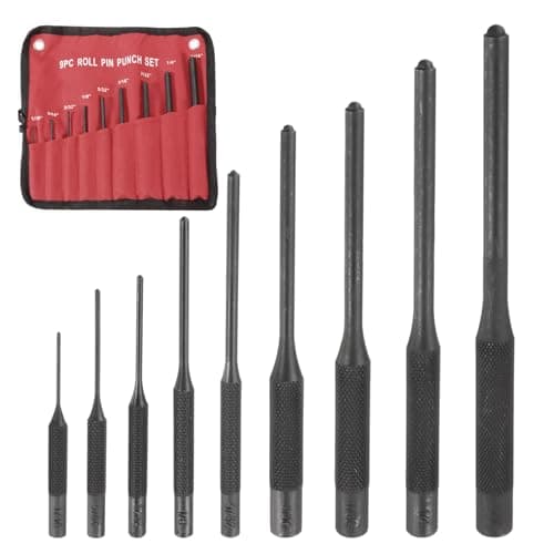 Image of sourcing map 9pcs Drive Pin Punch Set 1/16" 5/64" 3/32" 1/8" 5/32" 3/16" 7/32" 1/4" 5/16" Non-marring Drive Pin Punch Cylindrical Alignment Punches with Knurled Grip