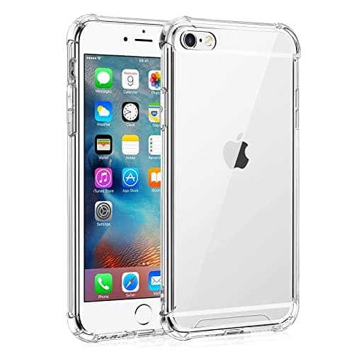 Image of Whioltl Clear Case Compatible with iPhone 6 Plus and 6s Plus Case, Crystal Clear Polymer Phone Cover Slim Soft Silicone Anti-Scratch, Shockproof – Transparent