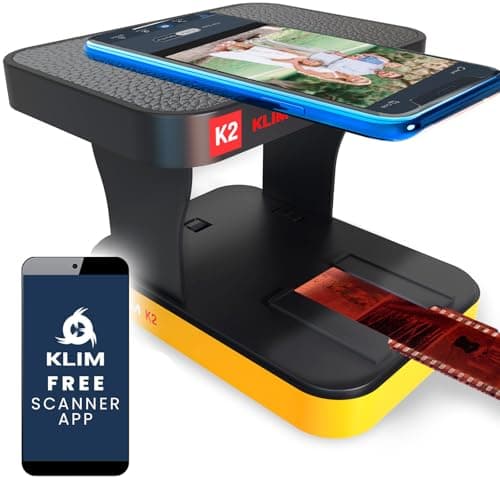 Image of KLIM K2 Mobile Film Scanner 35mm - Positive & Negative, Slide and Photo Scanner - 35mm Film Developing Kit Essential - Your own Developing Service at Home - Orange