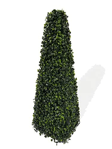 Image of Best Artificial 2ft (60cm) Pyramid Obelisk Boxwood Topiary Tree - UV Protected (1)