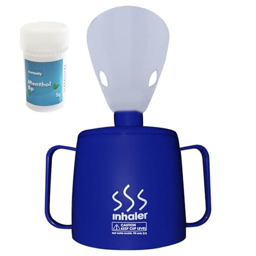 Image of Medisure Steam Inhaler Cup with Menthol Crystals (5g), Steam Inhaler for Colds, Coughs, Flu and Blocked Nose Relief - Suitable for Adult and Kids