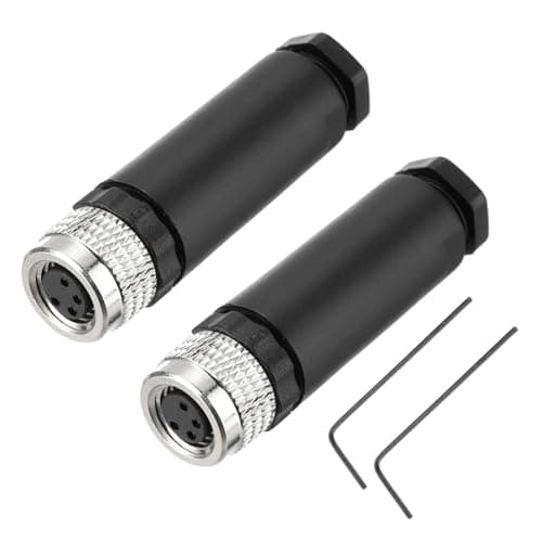 Image of sourcing map 2Pcs 4 Pin M8 Female Aviation Connector Wire Plug A Coding 8mm Circular Sensor Connector Waterproof IP67 for Cable