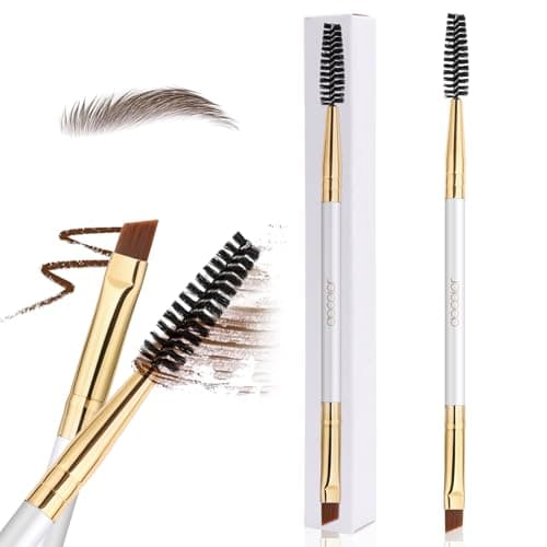 Image of Docolor Eyebrow Brush Duo Eyebrow Spoolie 1Pc Professional Angled Eye Brow Brush Perfect for Lining and Shaping Brows, Spoolie for Brows or Lashes White