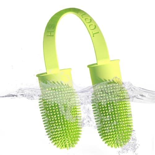 Image of Silicone Dog Toothbrush - 3.54x2.76x0.59 inches Teeth Cleaning Finger Brush - Dual-Finger Dog and Cat Toothbrush, 360-Degree Teeth Cleaning Fingerbrush for Small to Large Dogs, Cats