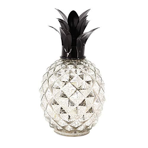 Image of simpdecor Glass Pineapple Lamp 23cm Height Mercury Glass Pineapple Table Lamp Wireless Countertop Lamp Night Light with Timer for Bedroom,Office,Festival Decor and Gift