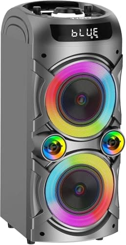 Image of Portable Bluetooth Speaker 100W Big Powerful Wireless Boombox TWS Pairing Loud Stereo Sound Deep Bass Large Party Speakers with Subwoofer LED Lights for Outdoor Home Camping