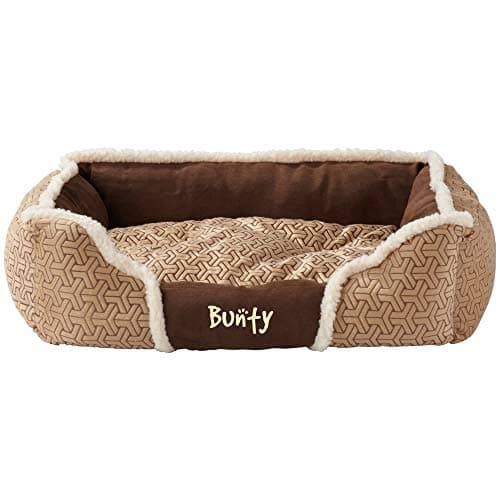Image of Bunty Kensington Dog Bed Medium - Anti Anxiety Dog Sofa Bed, Cushioned Raised Walls, Machine Washable, Removable Inner Cushion, Non-Slip Rubber Base - Puppy, Cat & Pet Bed (Cream, M)