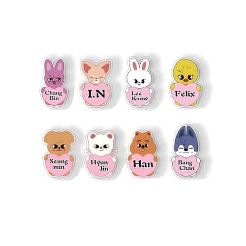 Image of Roffatide Stray 8 PCS Acrylic Pin Badge Set Kpop SKZOO Collectible Brooches for Backpack Jacket Hat Decor for STAY