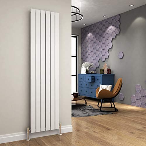 Image of ELEGANT 1800 x 452 mm Designer Vertical Column Radiator White Double Flat Panel