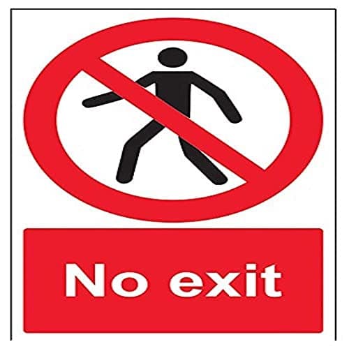 Image of V Safety No Exit Pedestrian Sign - 200mm x 300mm - Self Adhesive Vinyl