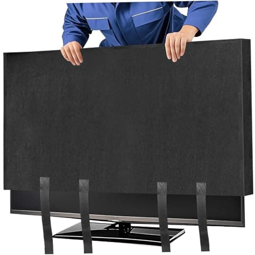 Image of TV Moving Box 65 Inch Full Protection TV Cover for Moving with Adjustable Straps Felt Dust & Scratch Protector for 60-65 Inch Flat Screen TVs During & Storage
